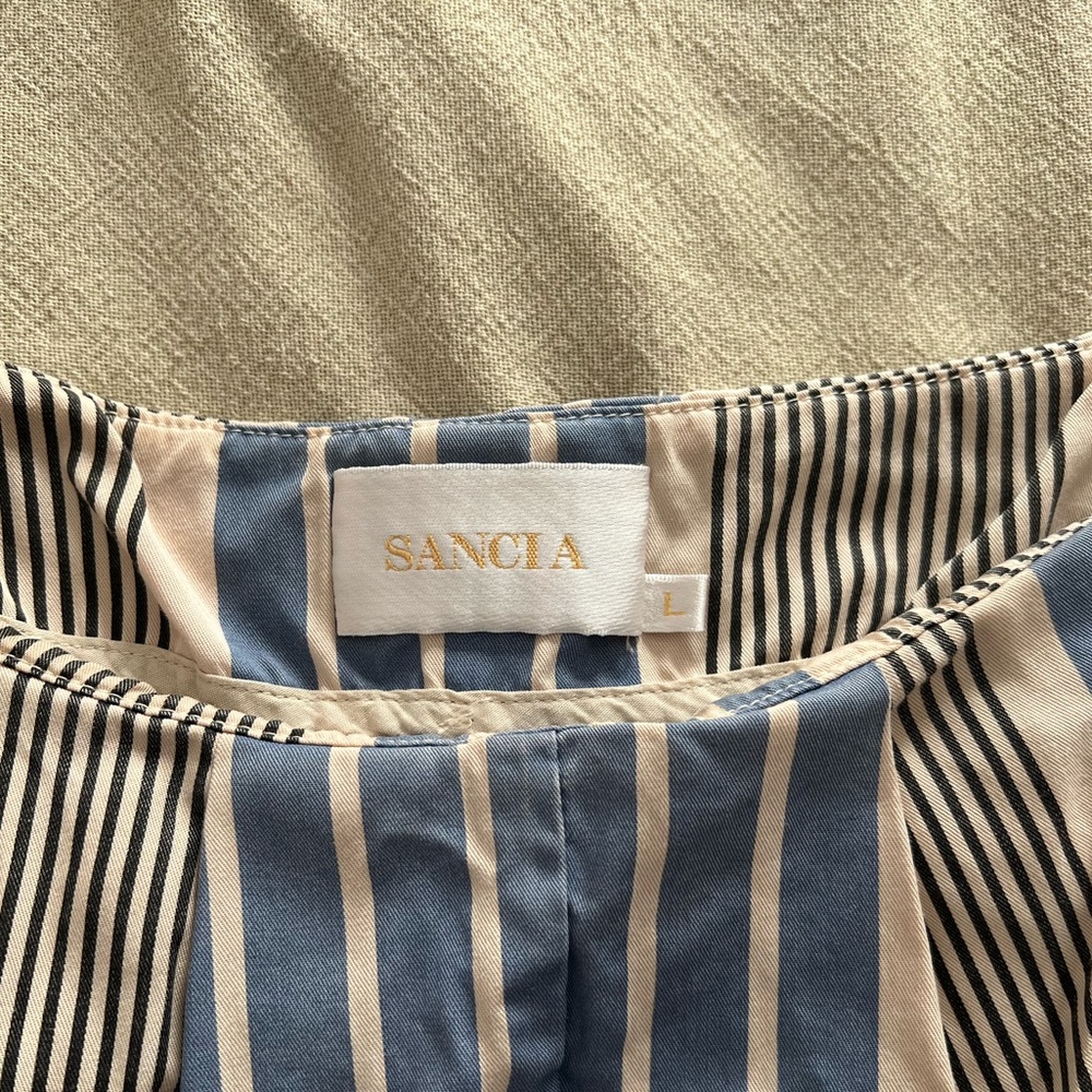 SANCIA high-rise multicolored flowy pleated shorts